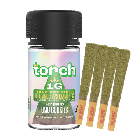 Torch Lil Flames VVS Diamond THCA "Dog Walker" 1g Pre Rolls - 4 Count (4g Total)