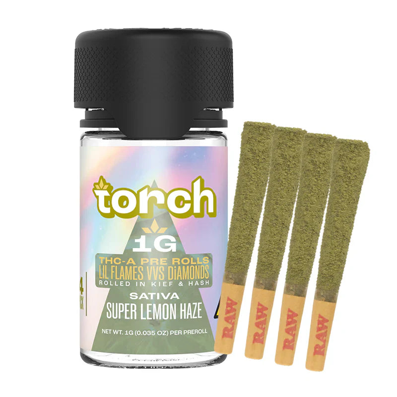 Torch Lil Flames VVS Diamond THCA "Dog Walker" 1g Pre Rolls - 4 Count (4g Total)