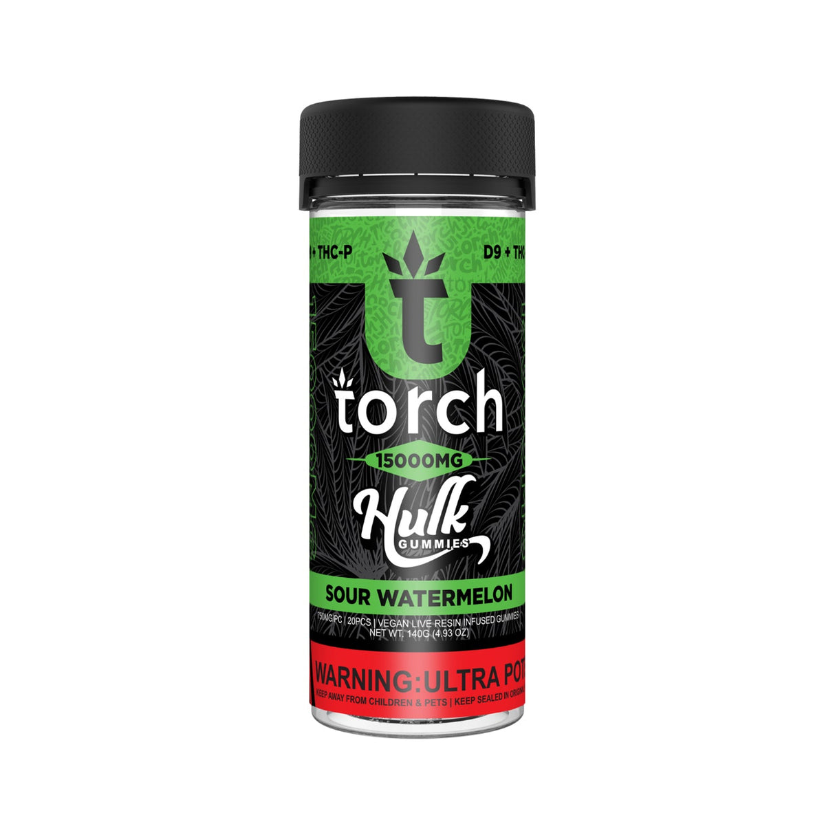 Torch Live Resin D9 + THCP Hulk Gummies 20CT 15000MG