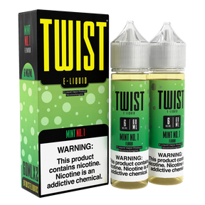 Twist E-Liquid Mint No.1 – 120mL twin pack of smooth, refreshing menthol vape juice for a cool and crisp experience.