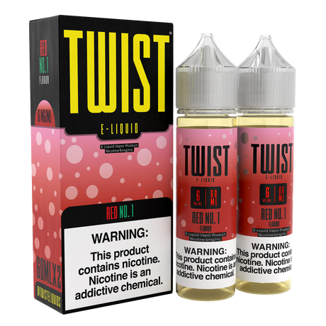 Twist E-Liquid Red No.1 – 120mL twin pack of juicy watermelon vape juice with a refreshing and sweet flavor.