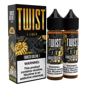 Twist E-Liquid Tobacco Gold No.1 – 120mL twin pack of smooth, medium-bodied tobacco e-liquid with sweet undertones.