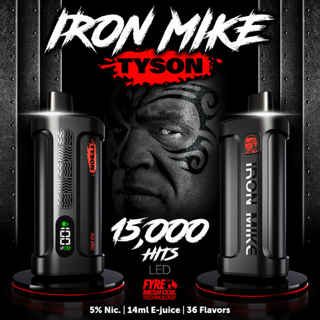 Tyson 2.0 Iron Mike 15000 Disposable Device with LED Screen and Mesh Coil