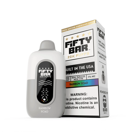 FIFTY BAR "White Series" 20K Puff  Powered By BEARD Vape Co. Disposable Device - 20000 Puffs