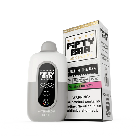FIFTY BAR "White Series" 20K Puff  Powered By BEARD Vape Co. Disposable Device - 20000 Puffs