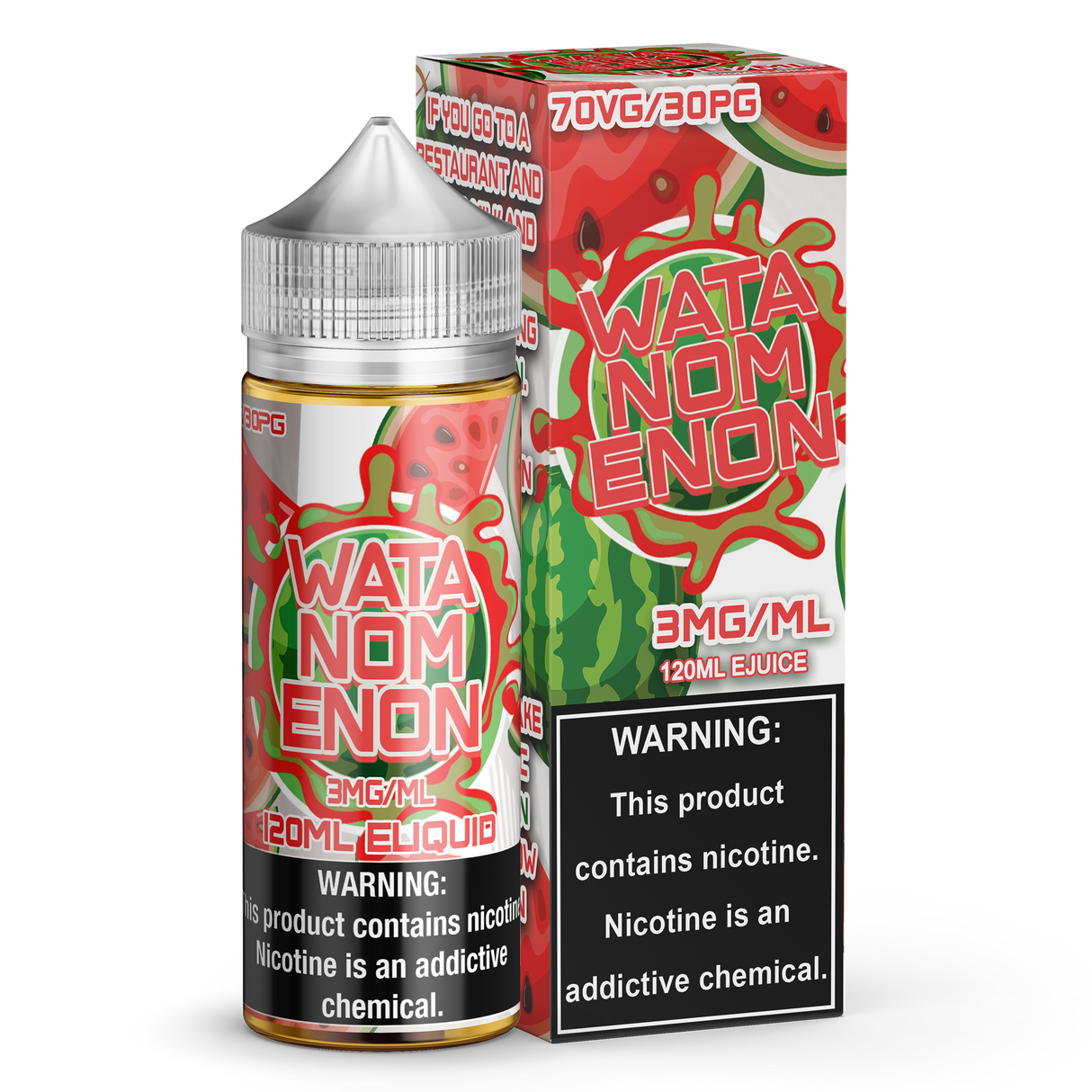 120ML Watanomenon by NOMENON e-liquid bottle with child-resistant cap.