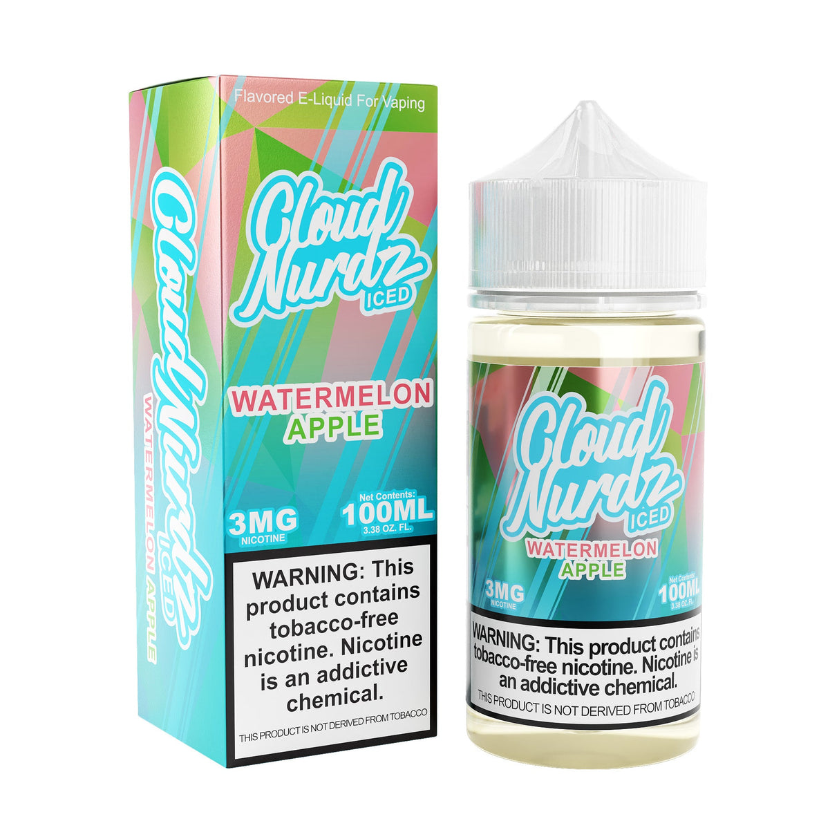 Cloud Nurdz -  ICE Watermelon Apple - 100ML E-Liquid