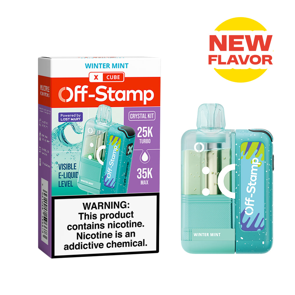 ⭐️TEXAS COMPLIANT ⭐️ | Off-Stamp X-CUBE "Crystal Cube" 35K Disposable KIT – 35,000 Puffs