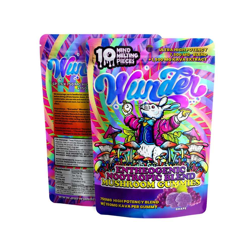 Wunder High Potency Entheogenic Nootropic Blend Gummies 7500MG 10CT