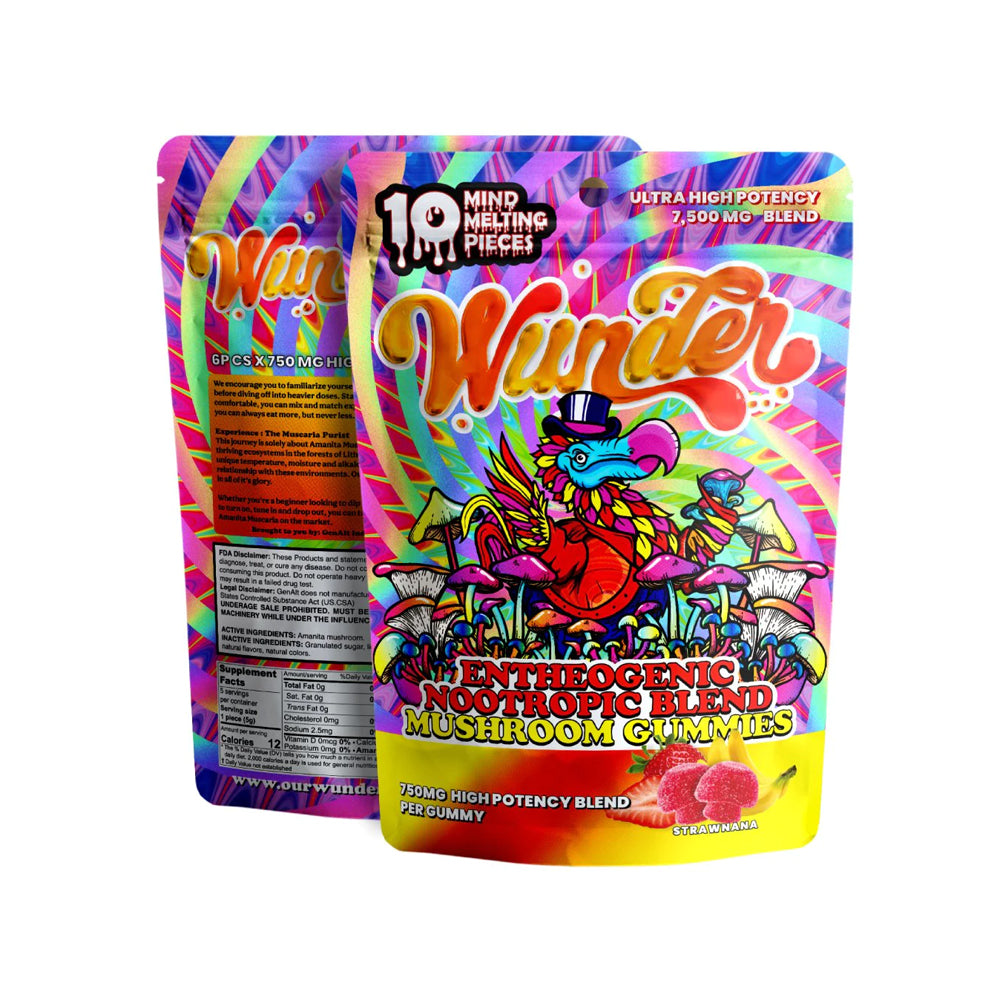 Wunder High Potency Entheogenic Nootropic Blend Gummies 7500MG 10CT