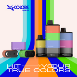 ZColors By ZLAB device featuring customizable flavors, LED e-liquid indicators, dual mesh coil technology, and up to 15,000 puffs.