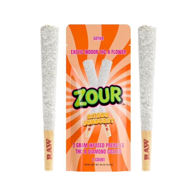 Zour Stash THC-A Diamond Coated 2g Pre Rolls - 2 Count