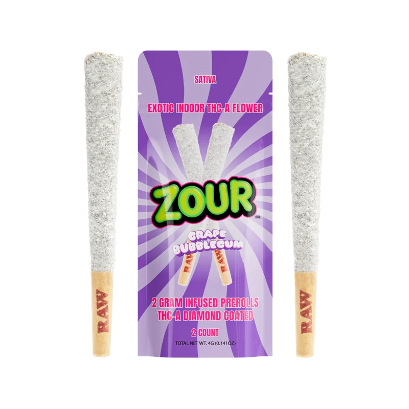 Zour Stash THC-A Diamond Coated 2g Pre Rolls - 2 Count