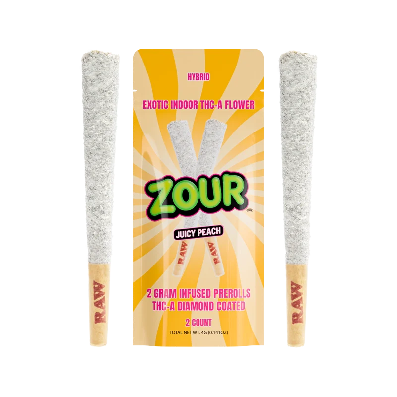 Zour Stash THC-A Diamond Coated 2g Pre Rolls - 2 Count