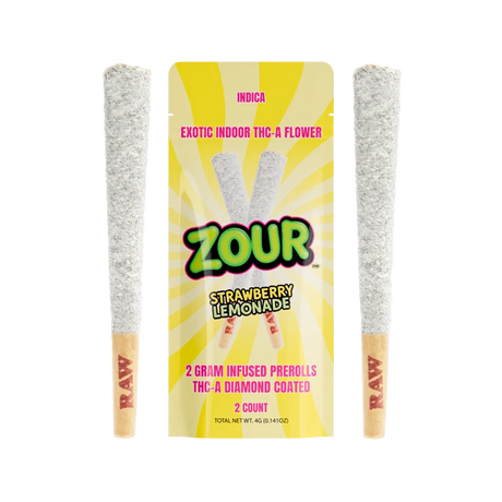Zour Stash THC-A Diamond Coated 2g Pre Rolls - 2 Count