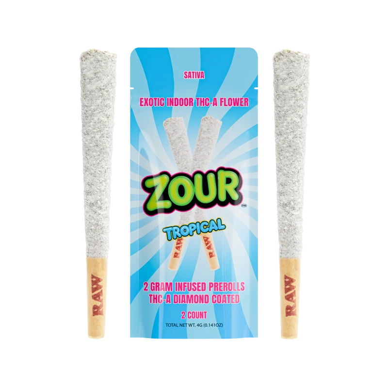 Zour Stash THC-A Diamond Coated 2g Pre Rolls - 2 Count