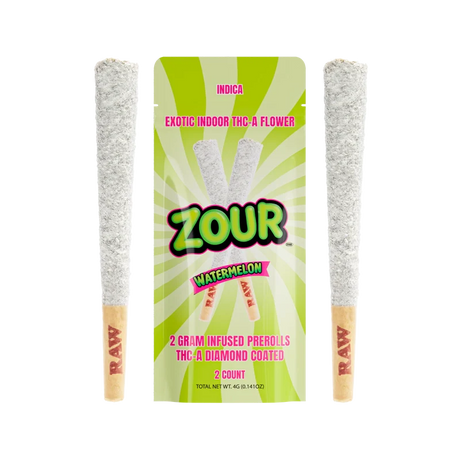 Zour Stash THC-A Diamond Coated 2g Pre Rolls - 2 Count