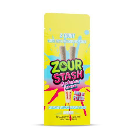 Zour Stash THC-A Diamond Infused Pre Rolls – Premium Indoor Flower 2 Pack