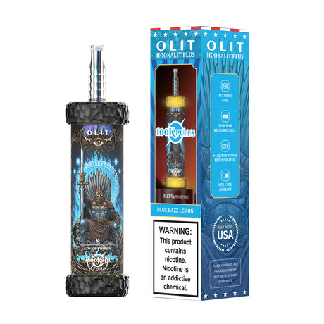 Assembled in USA | OLIT HookaLit PLUS 100K Disposable E-Hookah - 100,000 Puffs