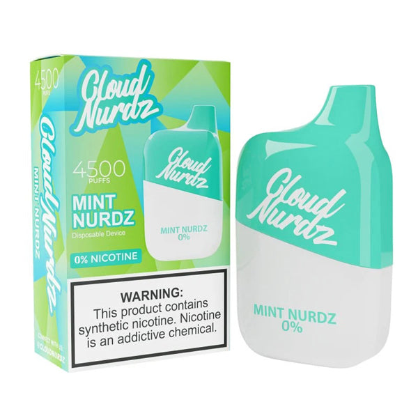 Cloud Nurdz 0% Disposable mint nurdz with packaging