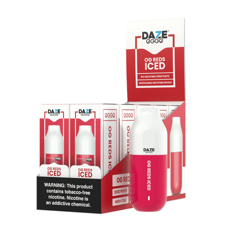 Daze Egge Disposable | 3000 Puffs | 7mL Og Reds Iced with Packaging