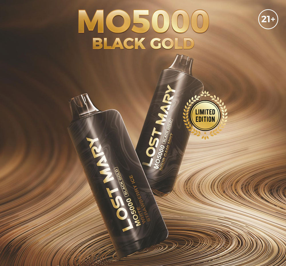 Lost Mary MO5000 Black Gold Limited Edition Rechargeable Disposable Device – 5000 Puffs