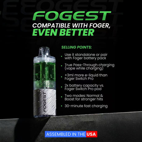 Assembled in USA | FOGEST 40K Disposable Device POD - 40,000 Puff