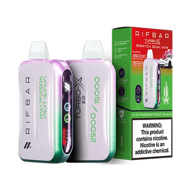 RIFBAR Turbo X 25K Rechargeable Disposable Device – 25000 Puffs