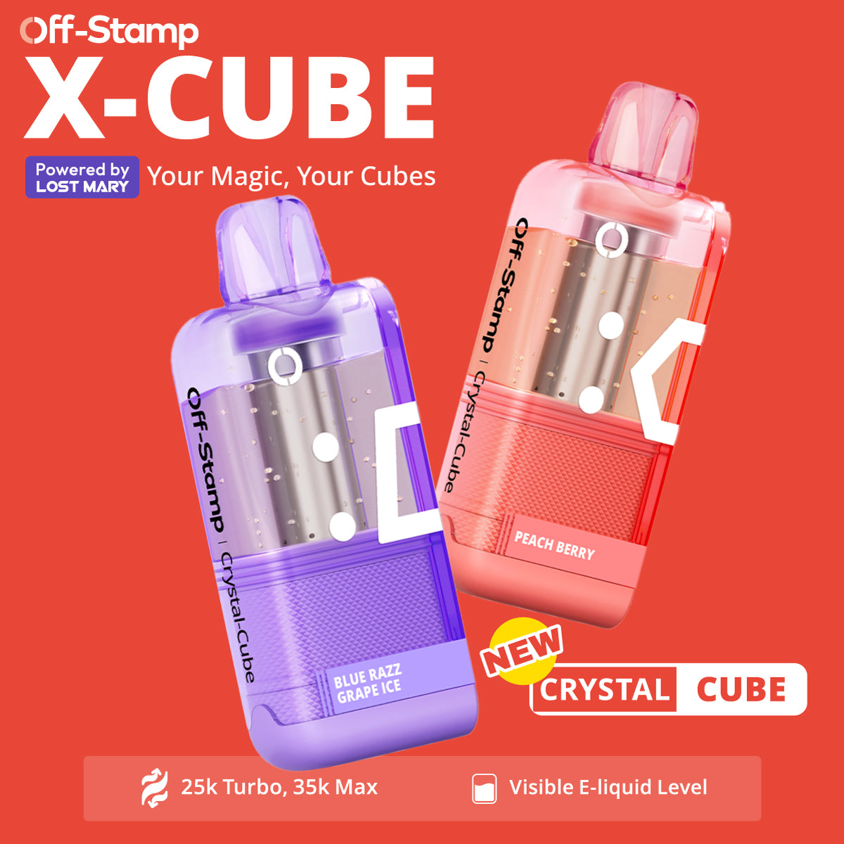 Off-Stamp X-CUBE Crystal Cube 35K Pod – 35,000 Puff High-Capacity