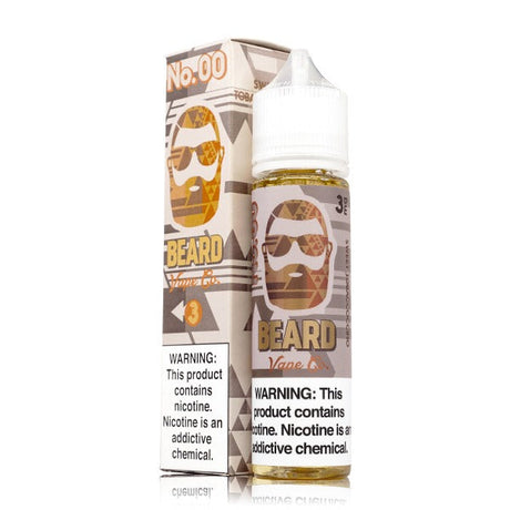 No. 00 Cappuccino Tobacco by Beard Vape Co 60ml 3mg bottle with packaging