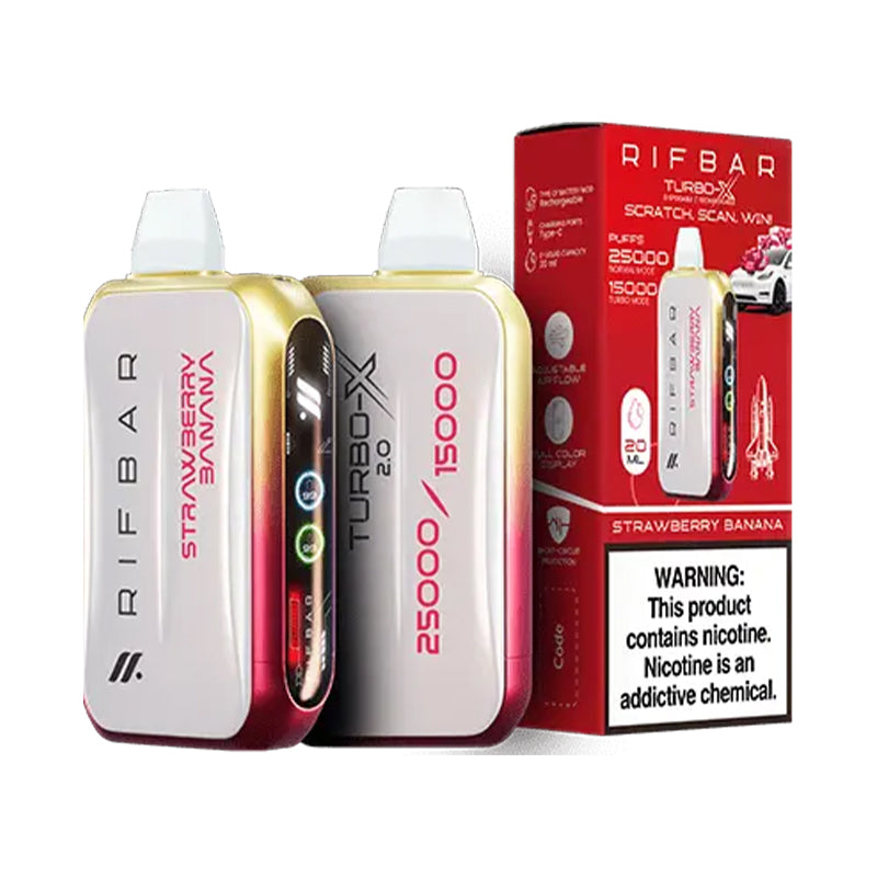 RIFBAR Turbo X 25K Rechargeable Disposable Device – 25000 Puffs