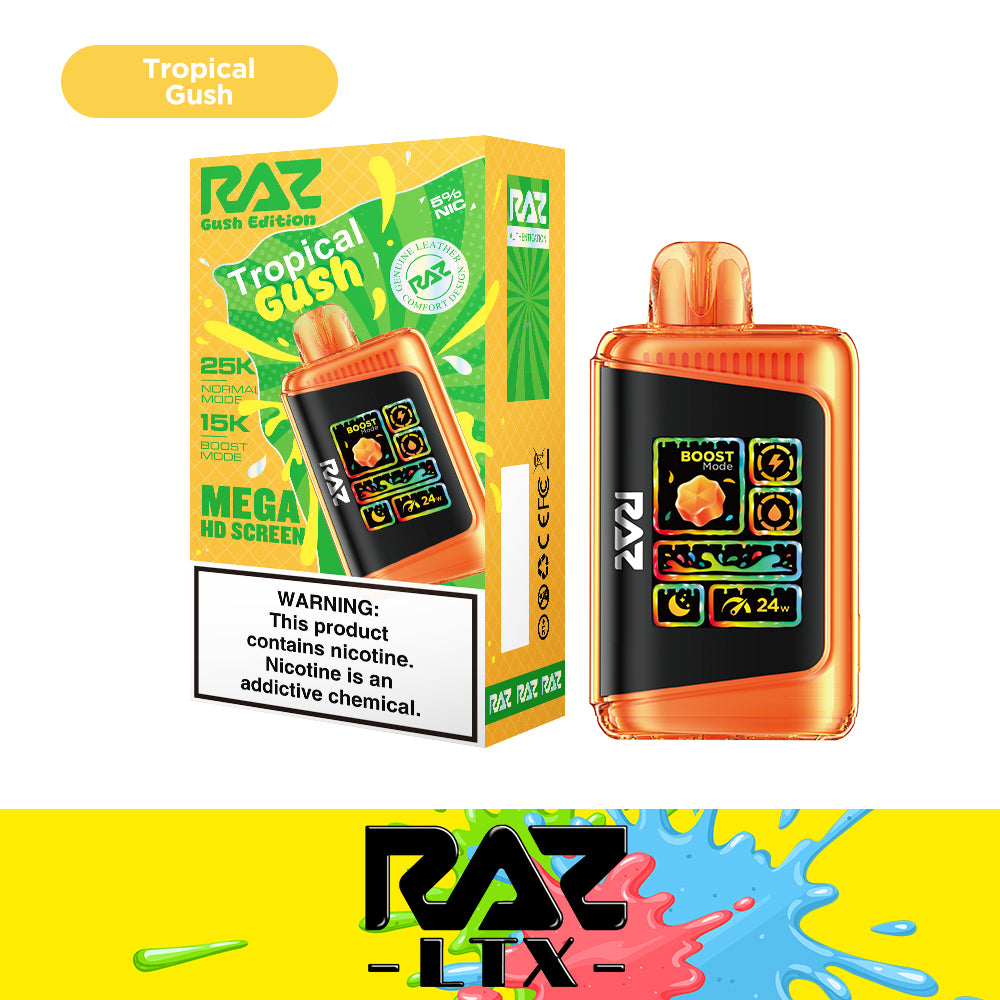RAZ LTX 25K Gush Edition Disposable | 25,000 Puffs & Bold Flavor VapoRider RAZ LTX 25K Gush Edition Disposable | 25,000 Puffs & Bold Flavor VapoRider