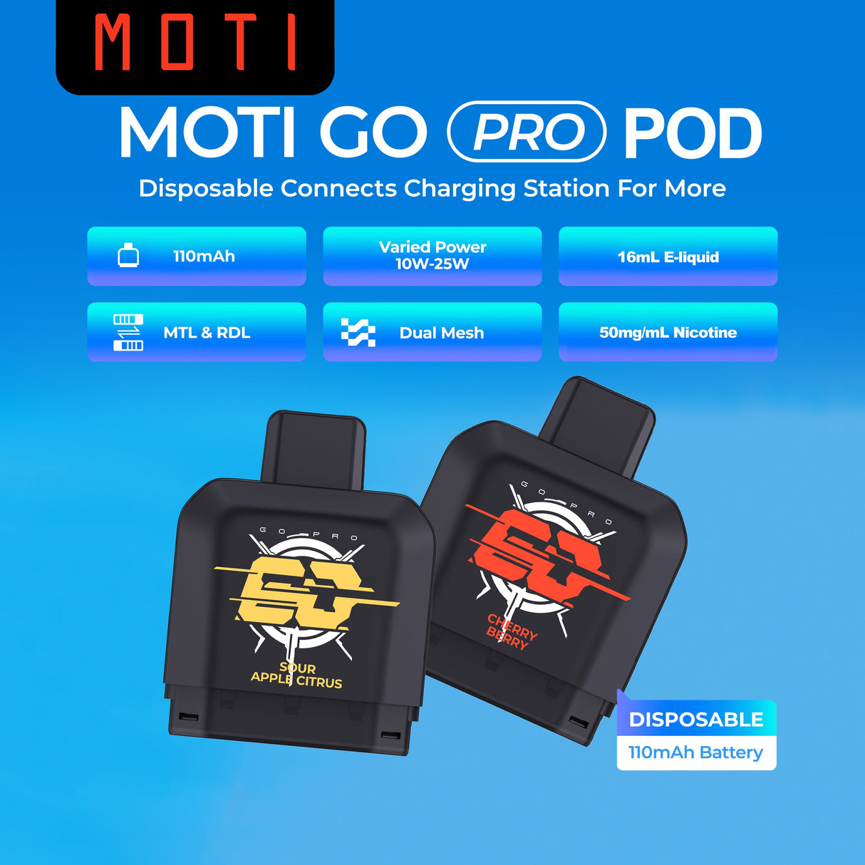 MOTI Go Pro Disposable Flavor Pod (Pod ONLY)