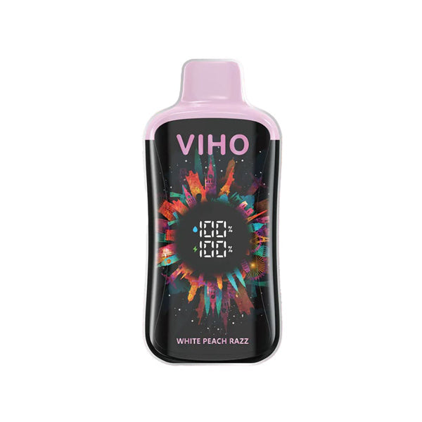 Viho Super Charge PRO E-Cig Disposable 20000 Puffs 21mL 50mg white peach razz