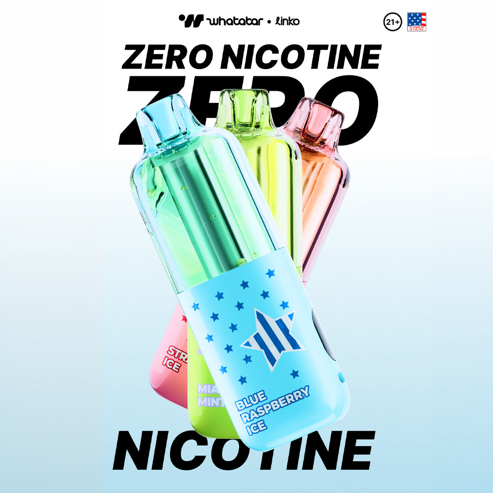 Assembled in USA | whatabar linko 40K ZERO NICOTINE Disposable Device - 40,000 Puffs