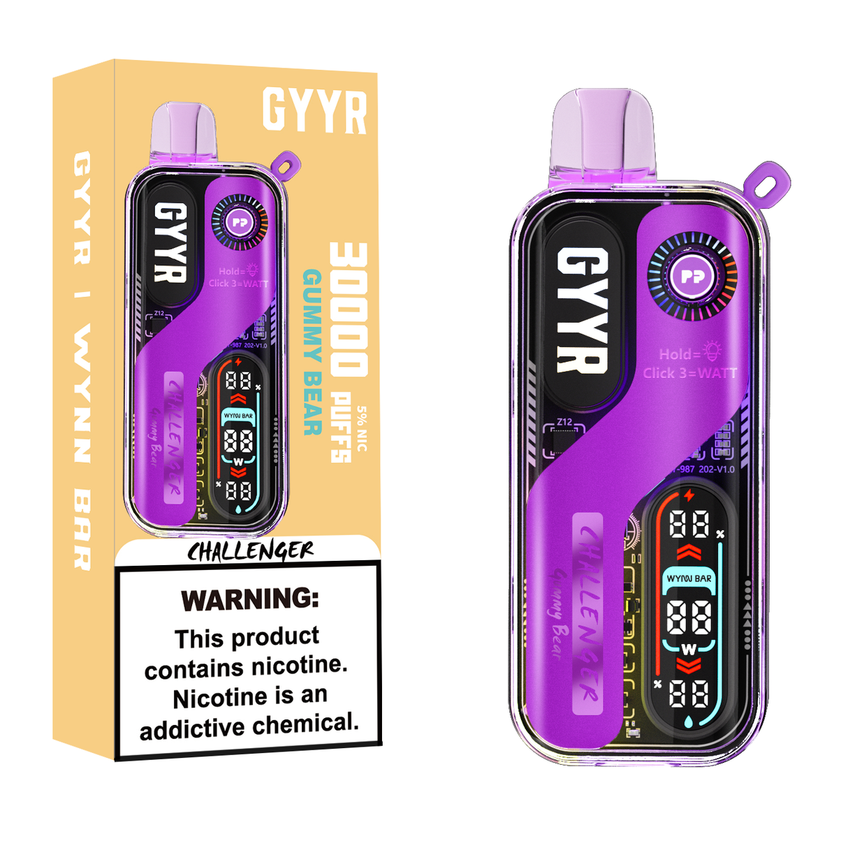 GYYR Wynn Bar Challenger 30000 Puff powered by PYNE POD Rechargeable Disposable Device - 30000 Puffs