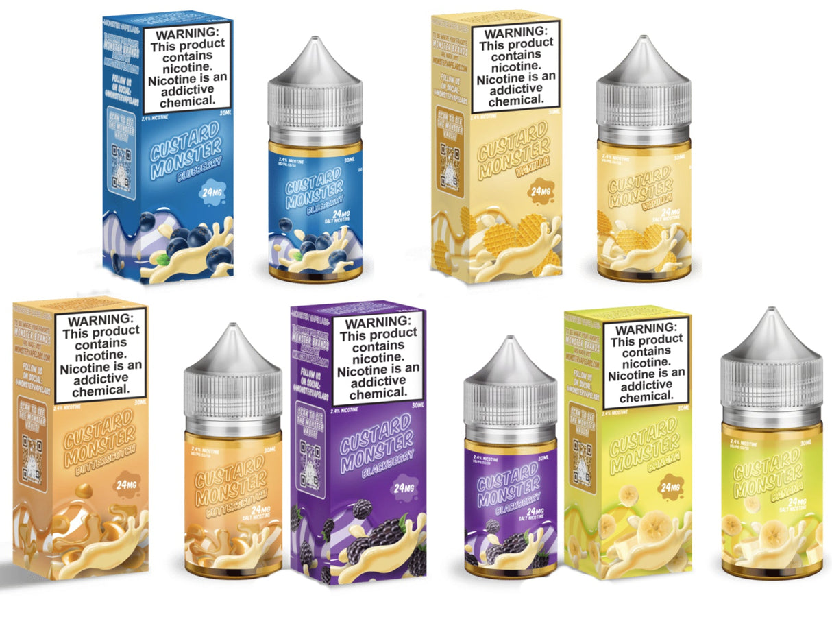 Custard Monster 30ml Nic Salt  E-Juice By Jam Monster