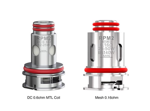 0.16Ω and 0.6Ω RPM 2 coils – 5 pack for use with SMOK RPM 2 devices.