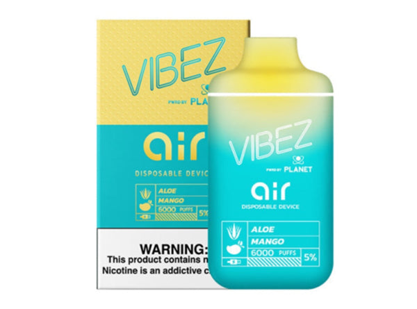 Vibez Air Tobacco Free Nicotine Rechargeable Disposable Device 6000 Puffs